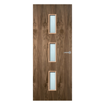 Load image into Gallery viewer, Walnut Veneer 23G Glazed FD60 Internal Fire Door

