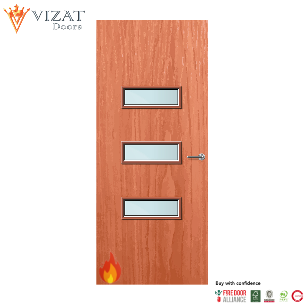 Cherry Veneer 24G Glazed FD30 Internal Fire Door