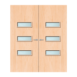 Load image into Gallery viewer, Maple Veneer 24G Glazed Pair FD60 Internal Fire Door
