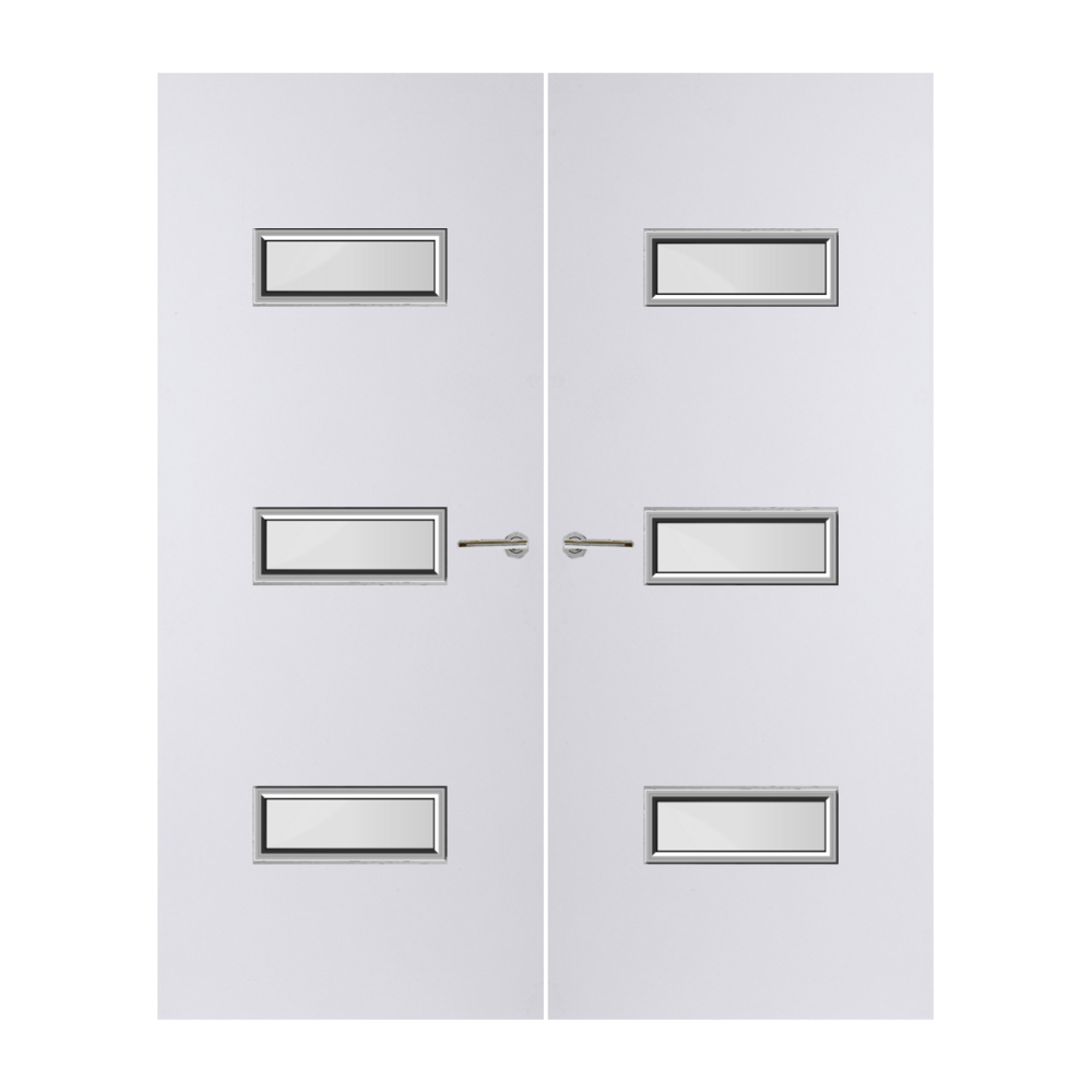Internal Plywood Paint Grade Premium 24G Glazed Pair FD60 Fire Door