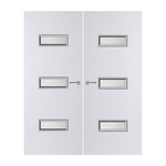 Load image into Gallery viewer, Internal Plywood Paint Grade Premium 24G Glazed Pair FD60 Fire Door
