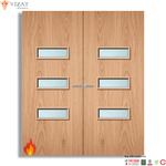 Load image into Gallery viewer, Plywood Paint Grade 24G Glazed Pair FD30 Internal Fire Door
