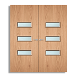 Load image into Gallery viewer, Plywood Paint Grade 24G Glazed Pair FD30 Internal Fire Door
