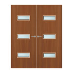 Load image into Gallery viewer, Sapele Veneer 24G Glazed Pair FD60 Internal Fire Door
