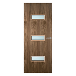 Load image into Gallery viewer, Walnut Veneer 24G Glazed FD60 Internal Fire Door
