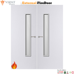 Load image into Gallery viewer, External Plywood Paint Grade Premium 25G Glazed Pair FD30 Fire Door
