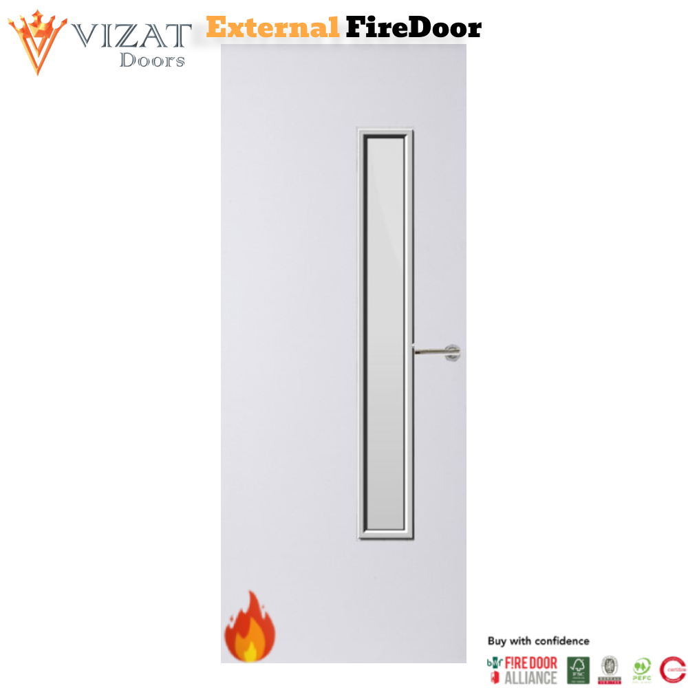 External Plywood Paint Grade Premium 25G Glazed FD30 Fire Door