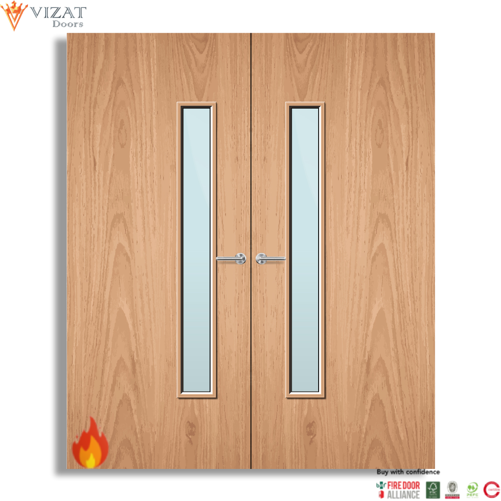 Plywood Paint Grade 25G Glazed Pair FD30 Internal Fire Door