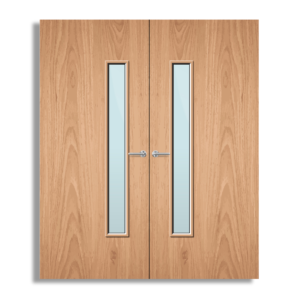 Plywood Paint Grade 25G Glazed Pair FD60 Internal Fire Door