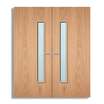 Load image into Gallery viewer, Plywood Paint Grade 25G Glazed Pair FD60 Internal Fire Door
