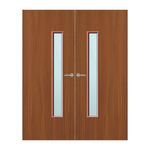 Load image into Gallery viewer, Sapele Veneer 25G Glazed Pair FD60 Internal Fire Door
