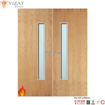 Load image into Gallery viewer, Oak Veneer 25G Glazed Pair FD60 Internal Fire Door
