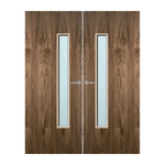 Load image into Gallery viewer, Walnut Veneer 25G Glazed Pair FD60 Internal Fire Door
