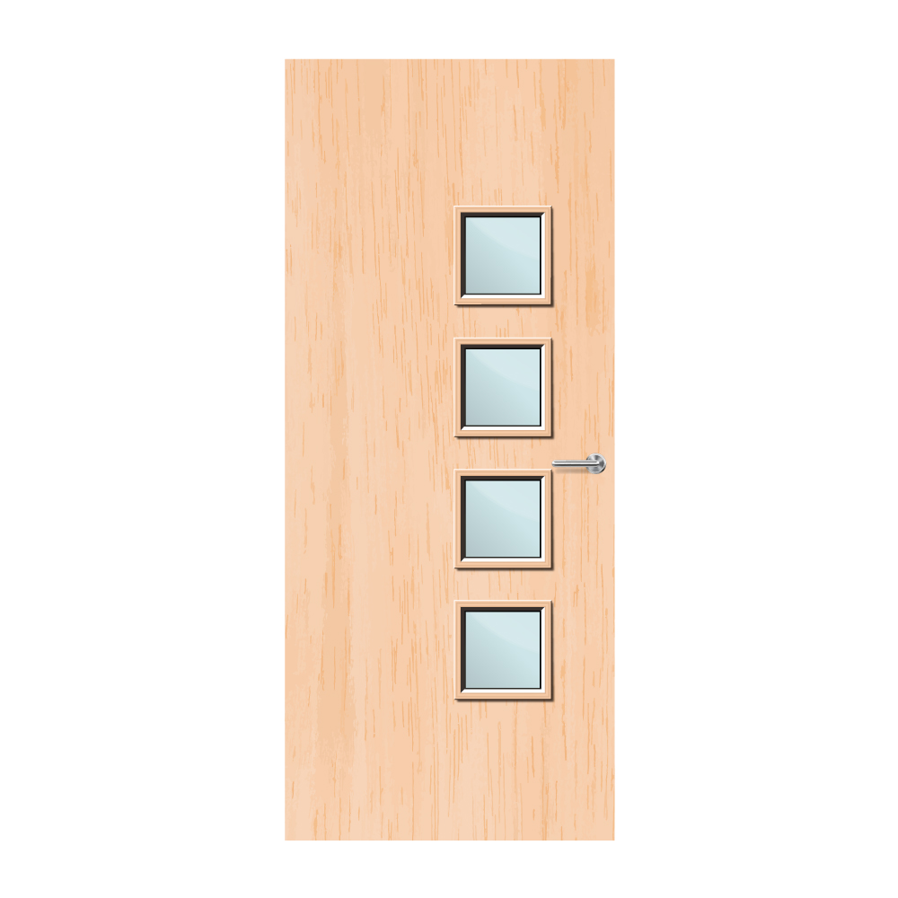Maple Veneer 26G Glazed FD60 Internal Fire Door