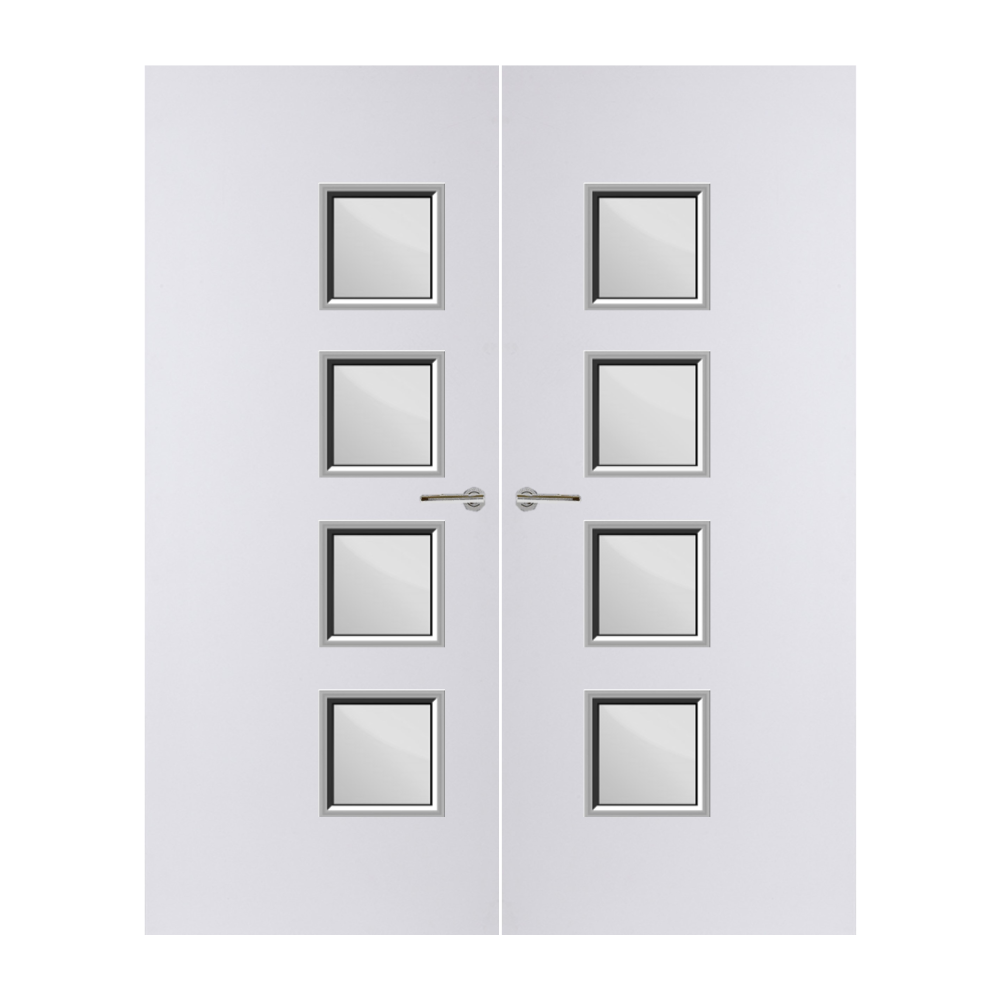 Internal Plywood Paint Grade Premium 26G Glazed Pair FD60 Fire Door