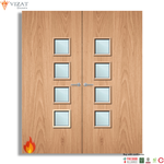 Load image into Gallery viewer, Plywood Paint Grade 26G Glazed Pair FD30 Internal Fire Door
