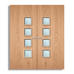 Load image into Gallery viewer, Plywood Paint Grade 26G Glazed Pair FD30 Internal Fire Door
