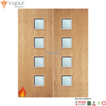 Load image into Gallery viewer, Oak Veneer 26G Glazed Pair FD60 Internal Fire Door
