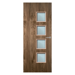 Load image into Gallery viewer, Walnut Veneer 26G Glazed FD60 Internal Fire Door

