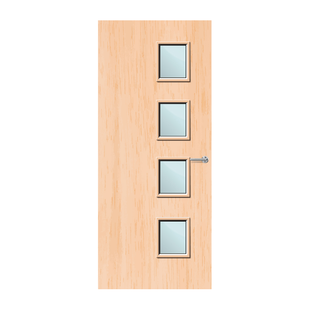 Maple Veneer 27G Glazed FD60 Internal Fire Door