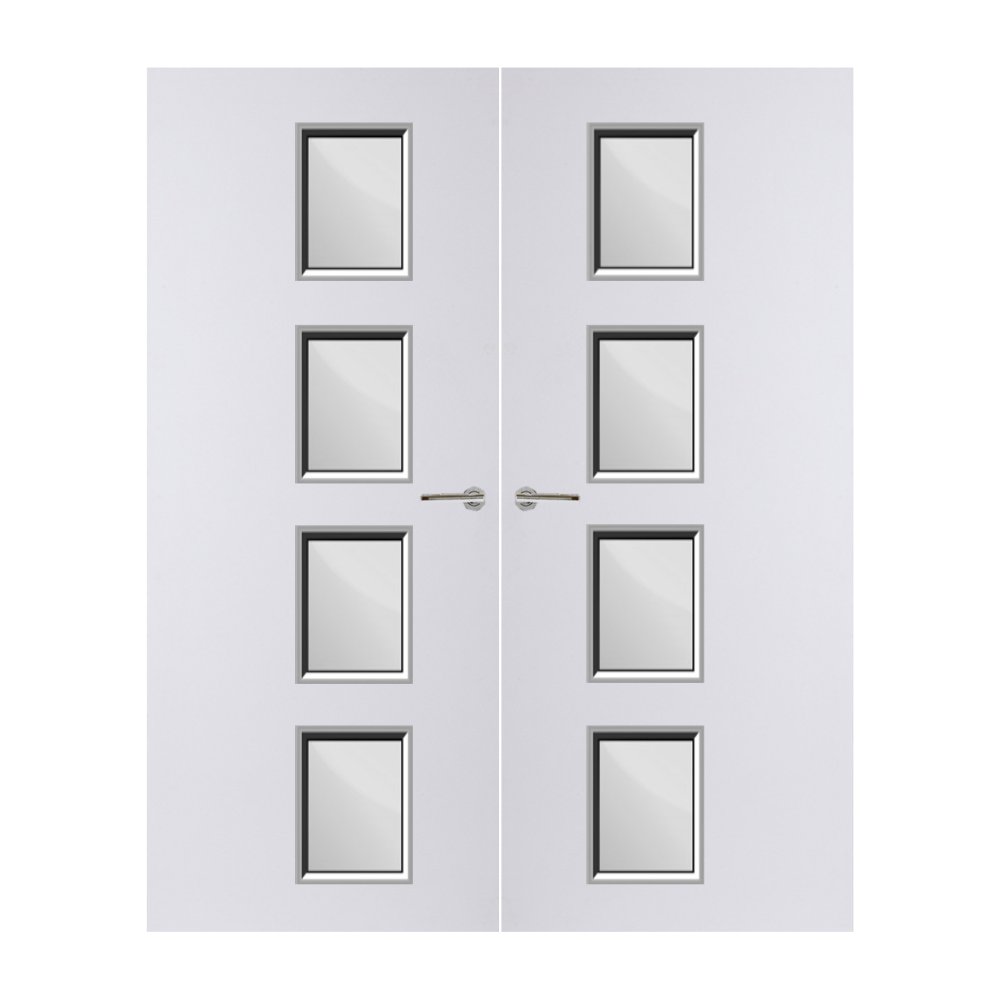 Internal Plywood Paint Grade Premium 27G Glazed Pair FD60 Fire Door