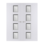 Load image into Gallery viewer, Internal Plywood Paint Grade Premium 27G Glazed Pair FD60 Fire Door

