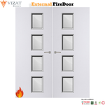 Load image into Gallery viewer, External Plywood Paint Grade Premium 27G Glazed Pair FD30 Fire Door
