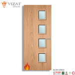Load image into Gallery viewer, Plywood Paint Grade 27G Glazed FD30 Internal Fire Door
