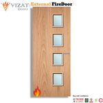 Load image into Gallery viewer, External Plywood Paint Grade 27G Glazed FD60 Fire Door
