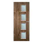 Load image into Gallery viewer, Walnut Veneer 27G Glazed FD60 Internal Fire Door

