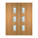 Load image into Gallery viewer, Beech Veneer 28G Glazed Pair FD30 Internal Fire Door
