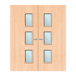 Load image into Gallery viewer, Maple Veneer 28G Glazed Pair FD60 Internal Fire Door
