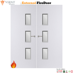 Load image into Gallery viewer, External Plywood Paint Grade Premium 28G Glazed Pair FD30 Fire Door
