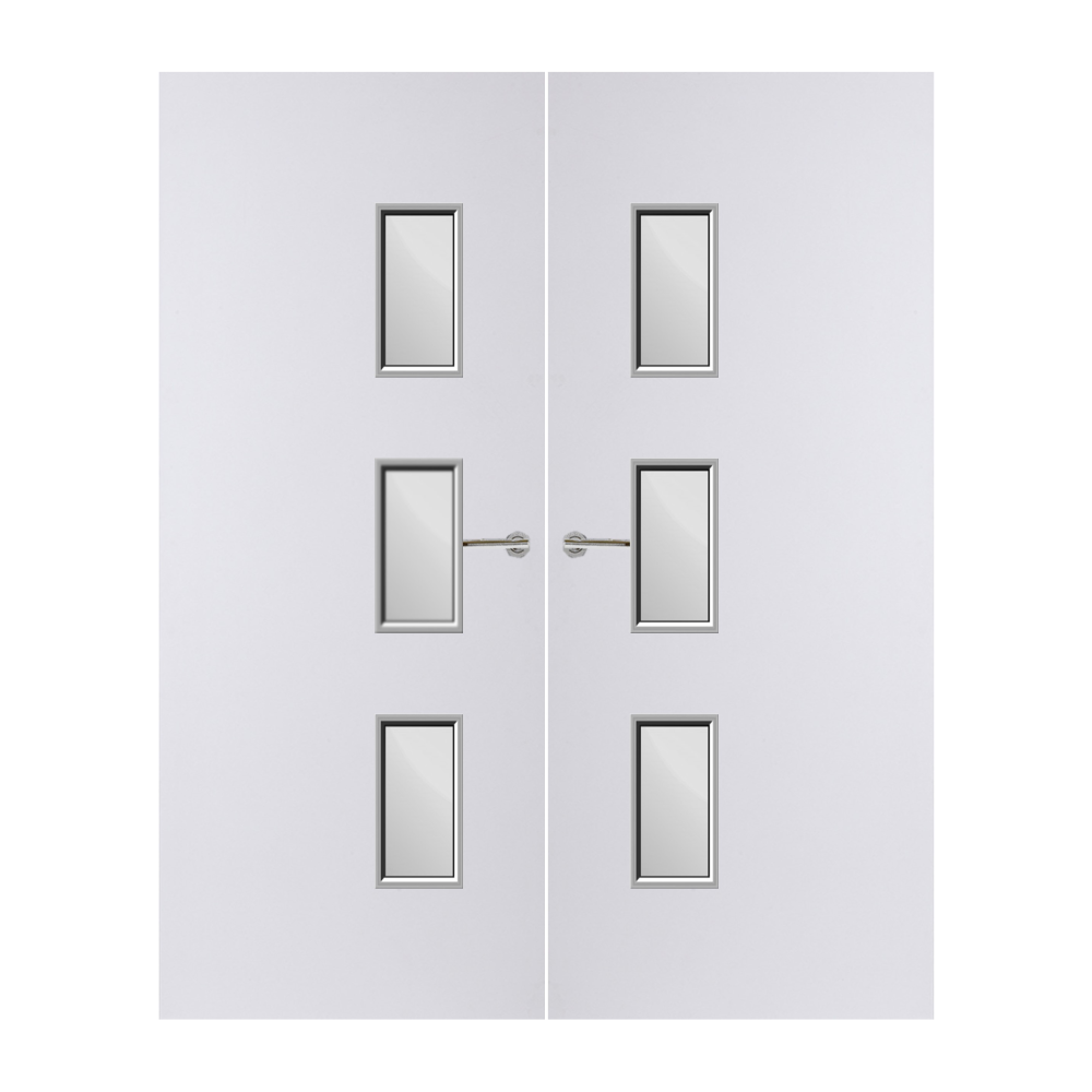 Internal Plywood Paint Grade Premium 28G Glazed Pair FD60 Fire Door