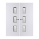 Load image into Gallery viewer, Internal Plywood Paint Grade Premium 28G Glazed Pair FD60 Fire Door
