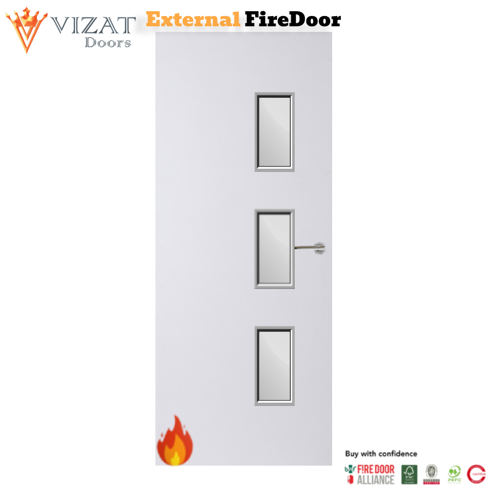 External Plywood Paint Grade Premium 28G Glazed FD30 Fire Door
