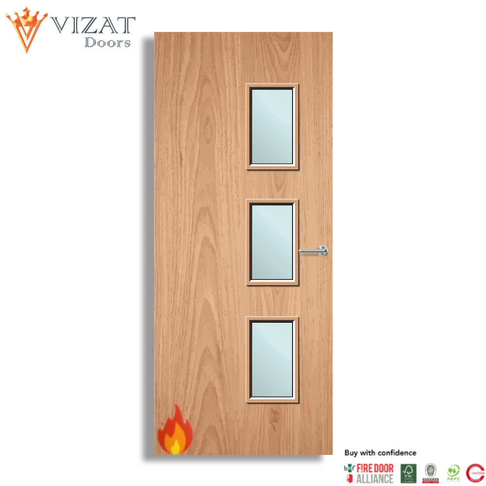 Plywood Paint Grade 28G Glazed FD30 Internal Fire Door