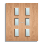 Load image into Gallery viewer, Plywood Paint Grade 28G Glazed Pair FD30 Internal Fire Door
