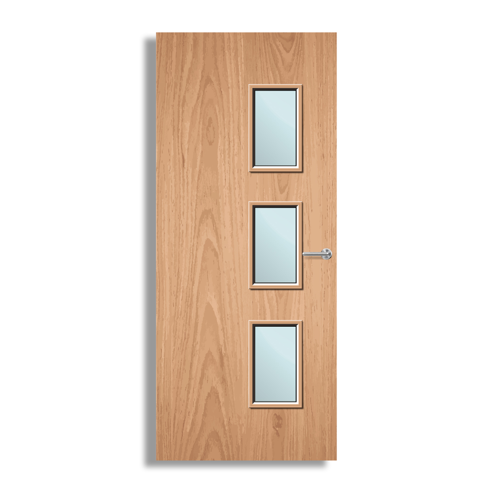 Plywood Paint Grade 28G Glazed FD30 Internal Fire Door