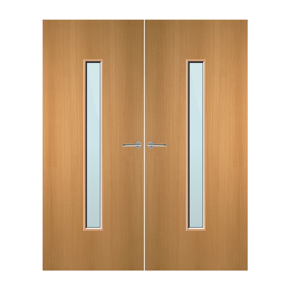 Beech Veneer 29G Glazed Pair FD30 Internal Fire Door