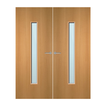 Load image into Gallery viewer, Beech Veneer 29G Glazed Pair FD30 Internal Fire Door
