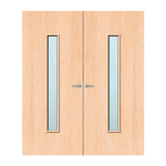 Load image into Gallery viewer, Maple Veneer 29G Glazed Pair FD60 Internal Fire Door
