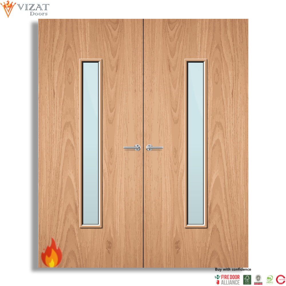 Plywood Paint Grade 29G Glazed Pair FD30 Internal Fire Door
