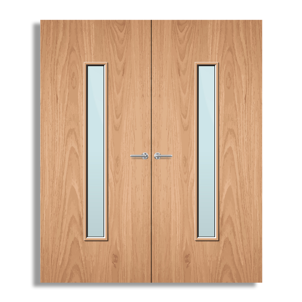 Plywood Paint Grade 29G Glazed Pair FD30 Internal Fire Door