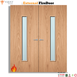 Load image into Gallery viewer, External Plywood Paint Grade 29G Glazed Pair FD30 Fire Door
