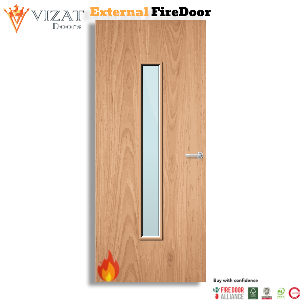 External Plywood Paint Grade 29G Glazed FD60 Fire Door