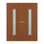 Load image into Gallery viewer, Sapele Veneer 29G Glazed Pair FD60 Internal Fire Door
