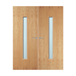 Load image into Gallery viewer, Oak Veneer 29G Glazed Pair FD60 Internal Fire Door
