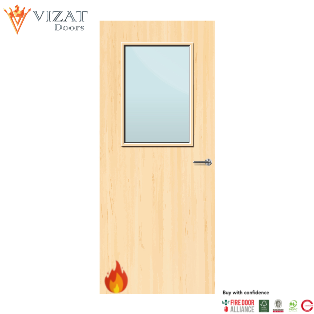 Ash Veneer 2G Glazed FD30 Internal Fire Door