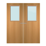 Load image into Gallery viewer, Beech Veneer 2G Glazed Pair FD60 Internal Fire Door
